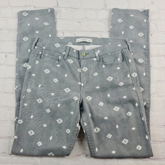 Abercrombie & Fitch Wmn's 27 Tribal Patterned Flannel Jeans Grey - Picture 1 of 11